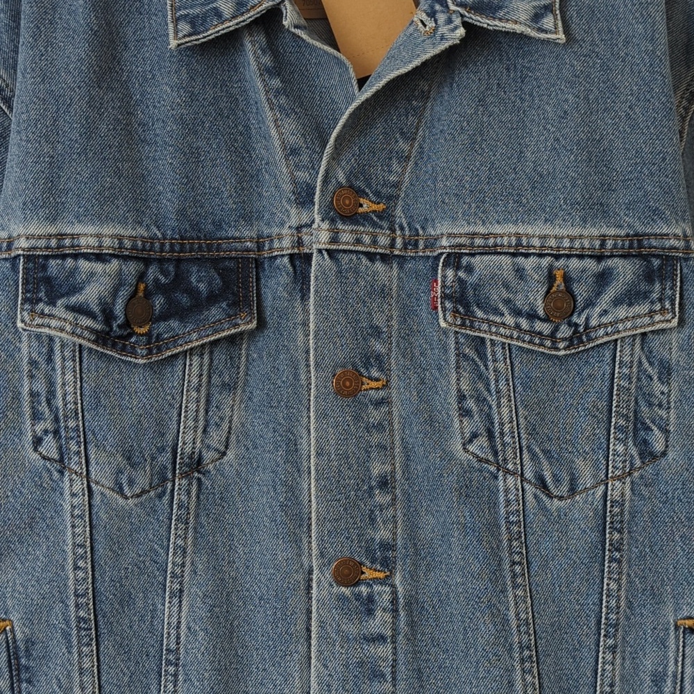 Levi's 2001 Vintage Deadstock USA American Flag Graphic Relaxed Trucker Jacket L - Picture 8 of 16
